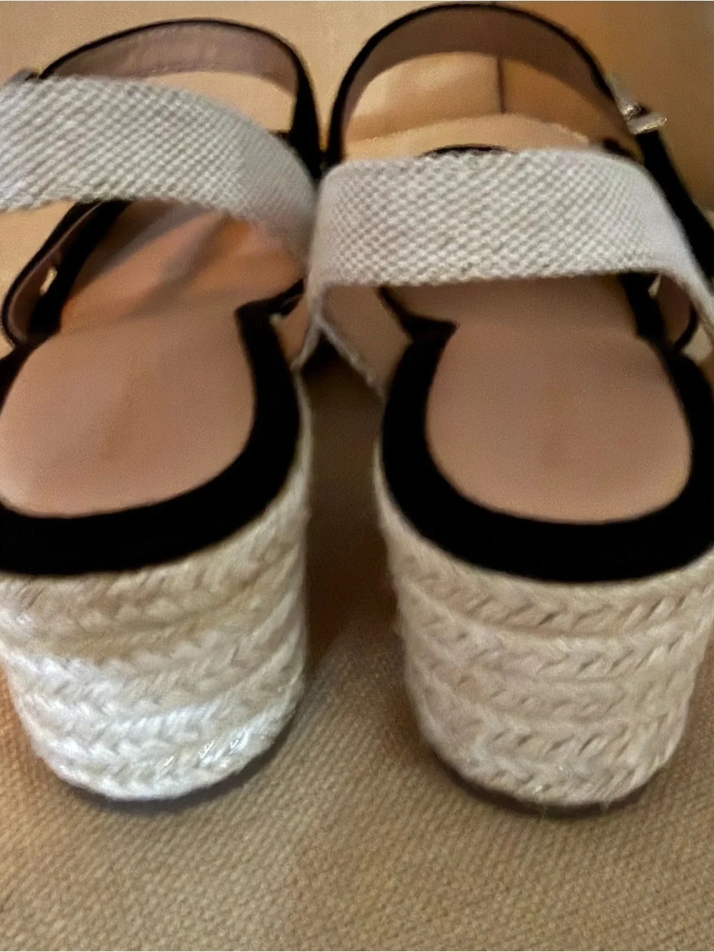 Easy Spirit Shandra Espadrille Wedge Sandal in Black